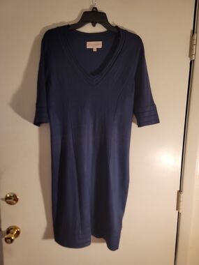 Philosophy Navy Blue Midi V-Neck Dress